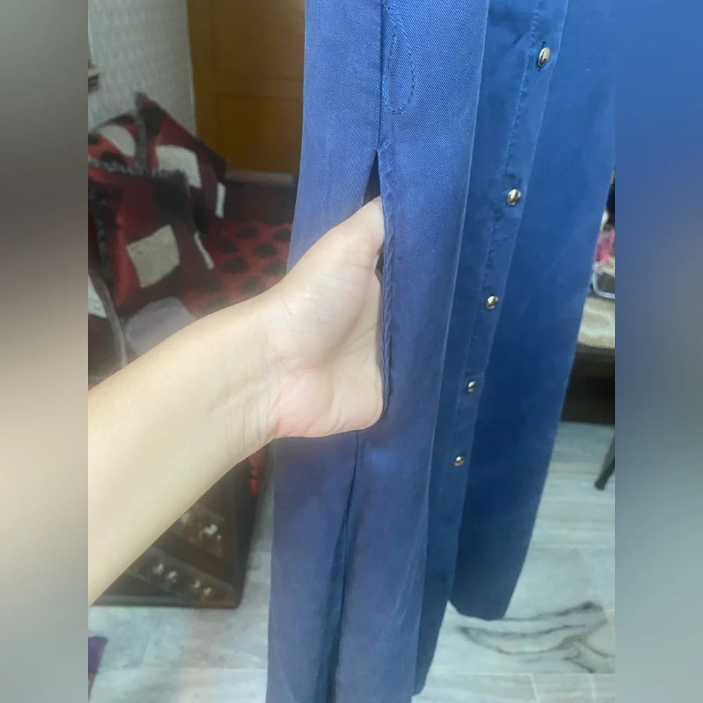 denim long dress( fade blue with white strands) - Picture 6 of 16